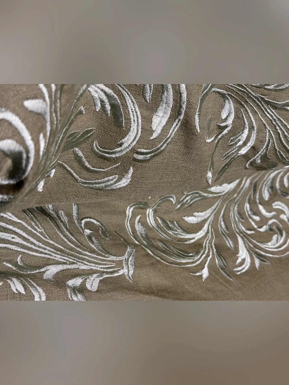 Court of Versailles Cashmere Silk Embroidered Sage Green Decorative Throw